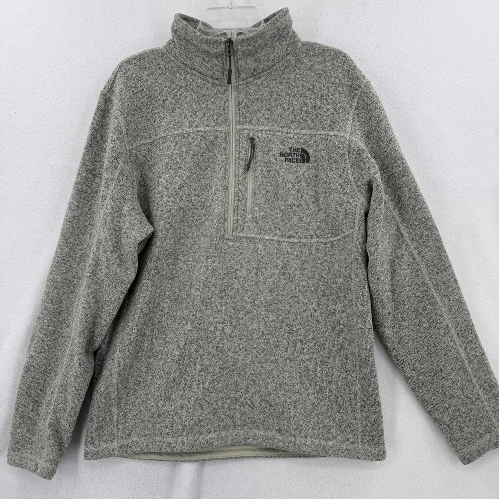 The North Face Gordon Lyons Pullover Mens Large Gray Quarter Zip Fleece NF0A33R7